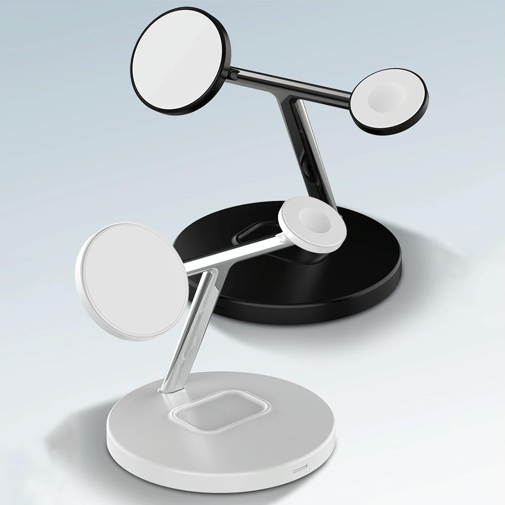 3 In 1 Magnetic Wireless Charger For Mobile Devices - Black Tristar Online