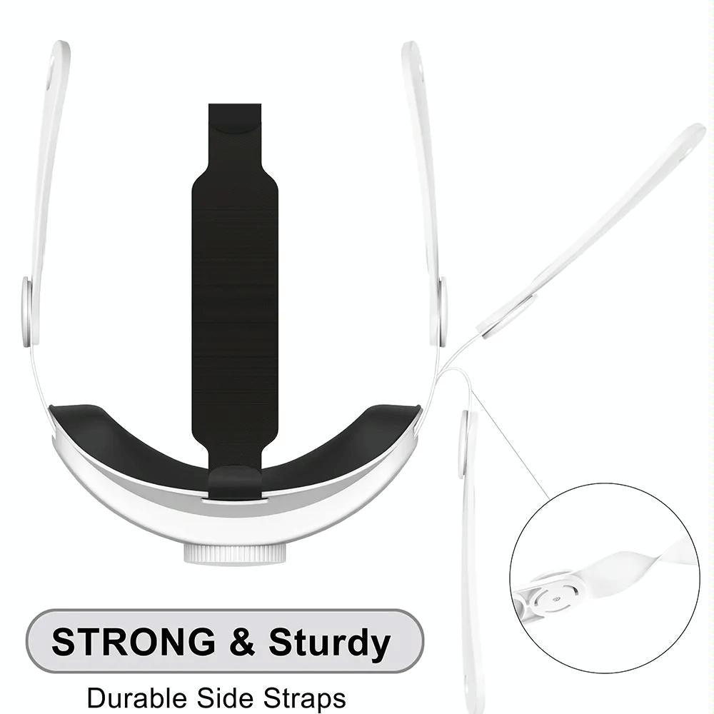 Elite Vr Headset Strap for Meta Quest 3 - Adjustable - White Tristar Online
