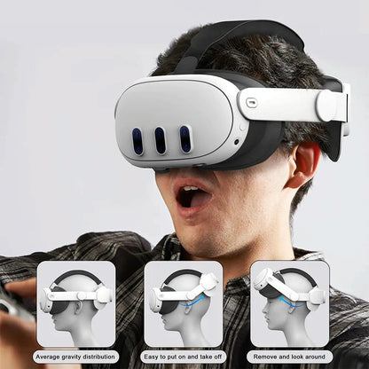 Elite Vr Headset Strap for Meta Quest 3 - Adjustable - White Tristar Online