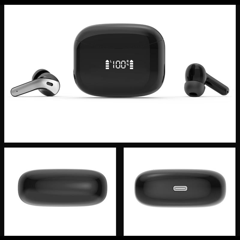 Black Wireless Bluetooth Earphone with Touch Display Tristar Online
