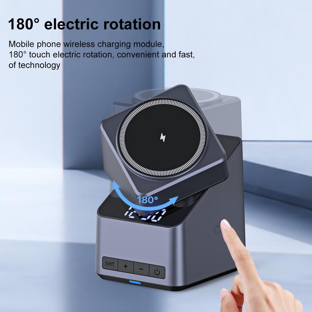 180° Rotating 4 In 1 Magnetic Wireless Charger Grey Tristar Online