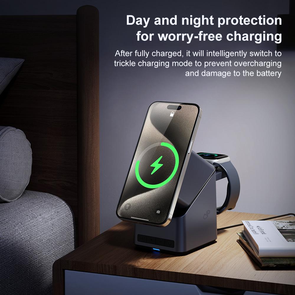 180° Rotating 4 In 1 Magnetic Wireless Charger Grey Tristar Online