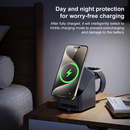 180° Rotating 4 In 1 Magnetic Wireless Charger Grey Tristar Online