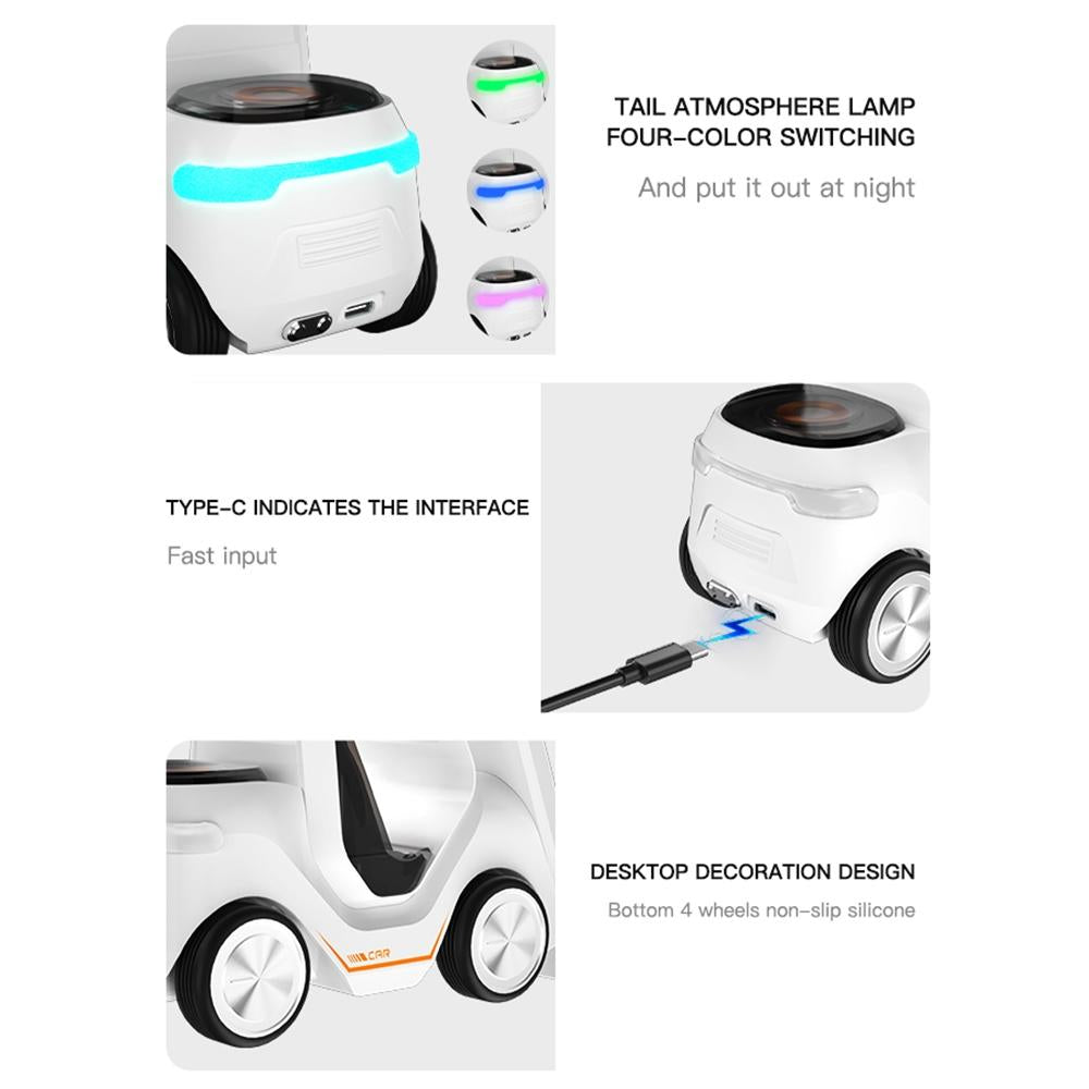 5 In 1 Car Desktop Alarm Clock With Wireless Charging - White Tristar Online
