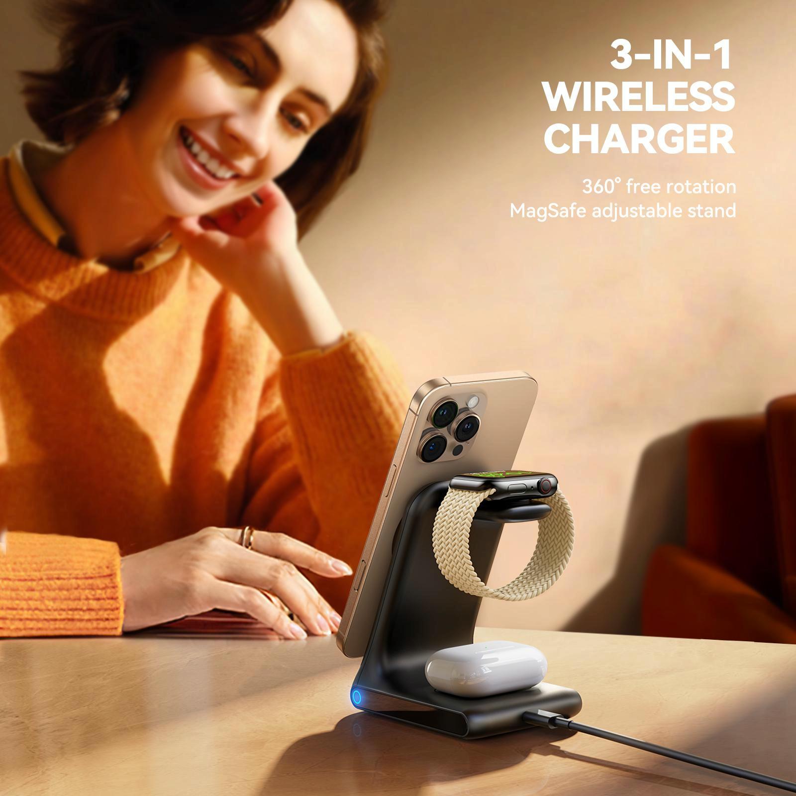 3 In 1 Magnetic Wireless Charger & Phone Holder Tristar Online