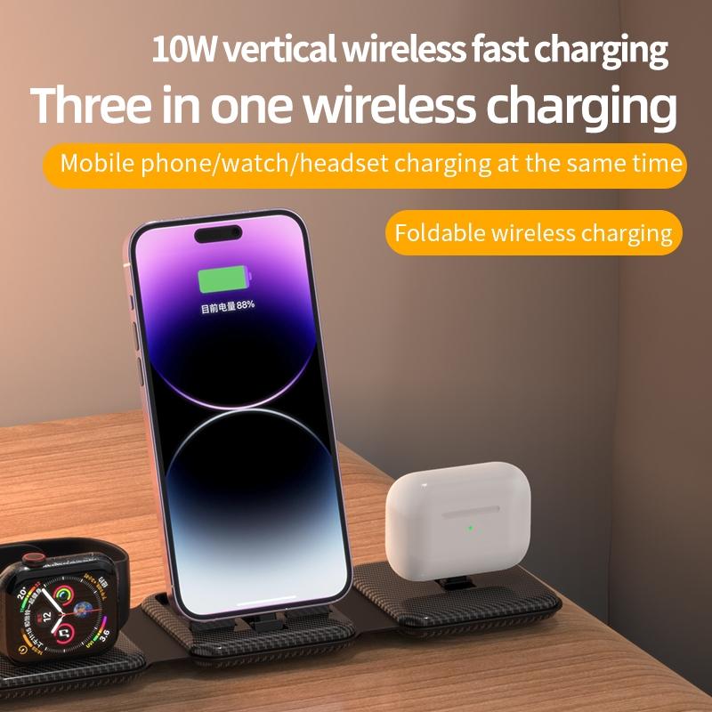 3 In 1 Wireless Charger For Apple Watch Phone & Headset - Black Tristar Online
