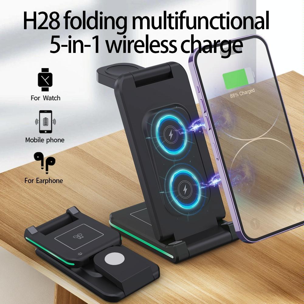 5 In 1 Foldable Wireless Charger 15W Black Tristar Online