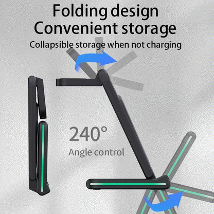 5 In 1 Foldable Wireless Charger 15W Black Tristar Online