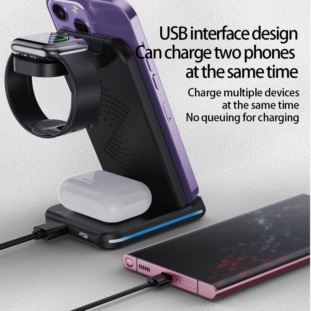 5 In 1 Foldable Wireless Charger 15W Black Tristar Online