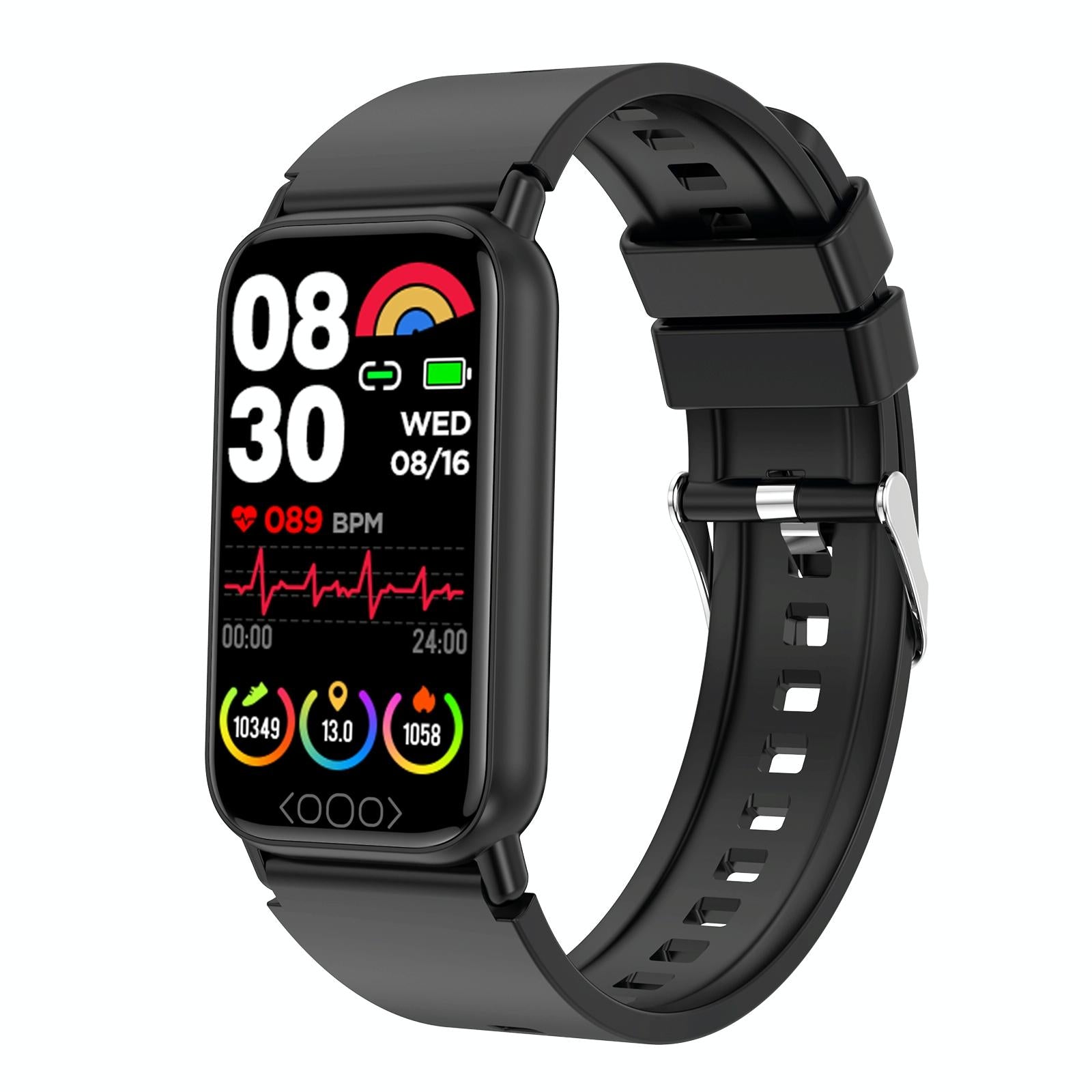 Smart Health Monitoring Watch With Colour Screen - Black Tristar Online
