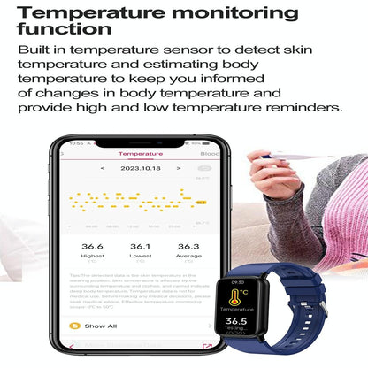 Smart Health Monitoring Watch With Colour Screen - Black Tristar Online