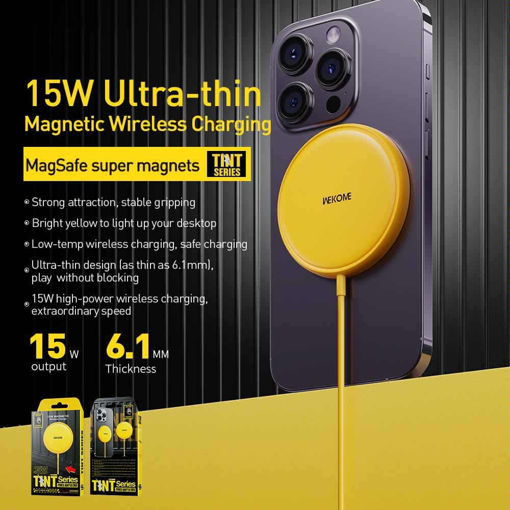 15W Magnetic Wireless Charger Yellow Tristar Online