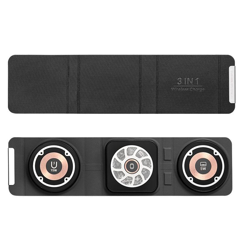 3 In 1 Portable Magsafe Wireless Charger - Black Tristar Online