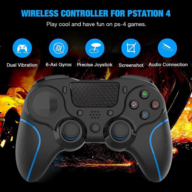 Bluetooth Gamepad for Ps4 Pro with Dual Vibration and Six-axis Control - Red Black Tristar Online