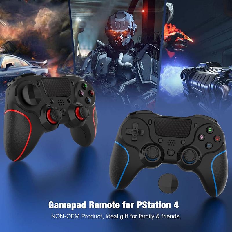 Bluetooth Gamepad for Ps4 Pro with Dual Vibration and Six-axis Control - Red Black Tristar Online