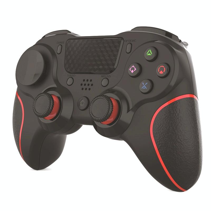 Bluetooth Gamepad for Ps4 Pro with Dual Vibration and Six-axis Control - Red Black Tristar Online