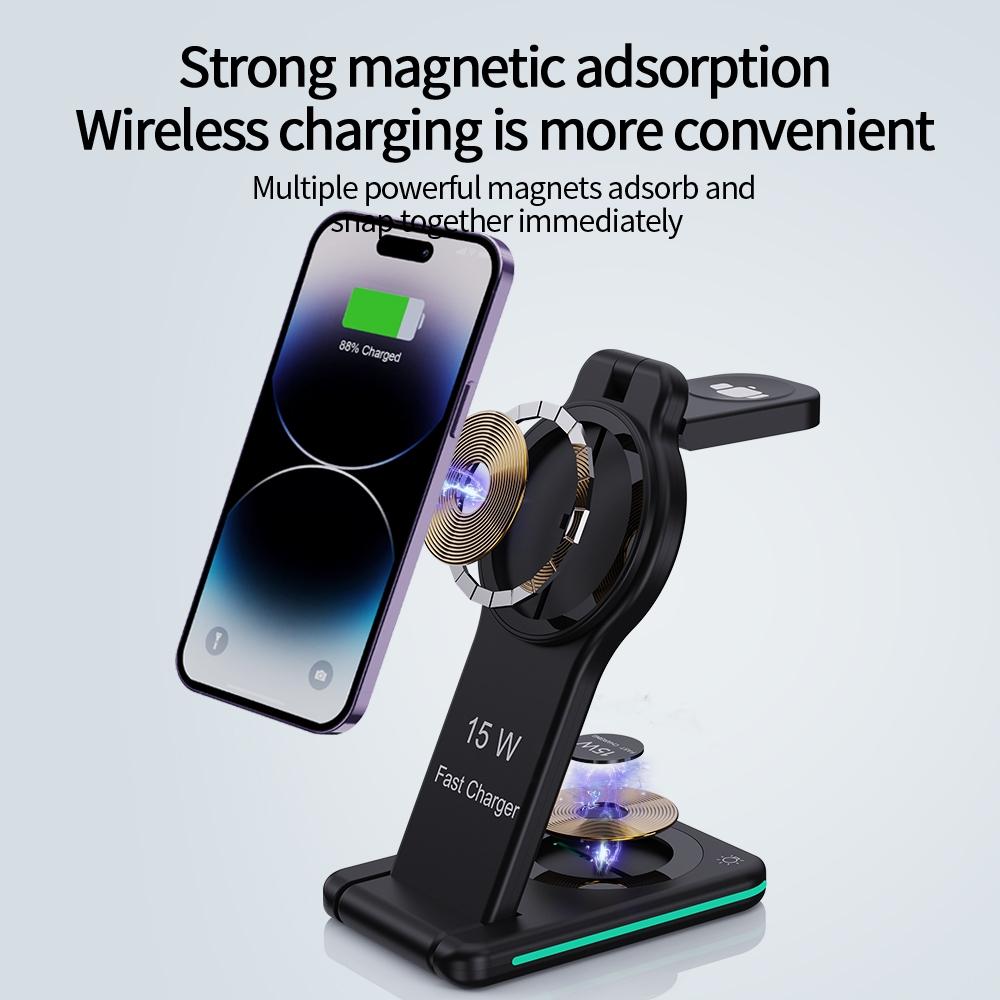 5 In 1 Magnetic Wireless Charger Foldable Black Tristar Online