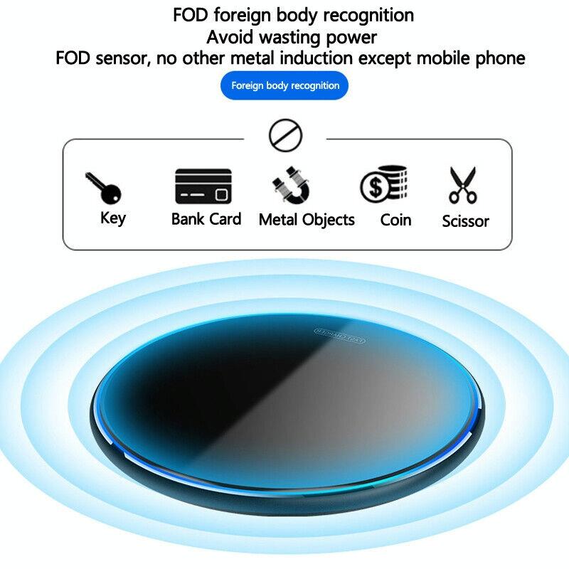 15W Round Acrylic Mirror Wireless Charger - Black Tristar Online
