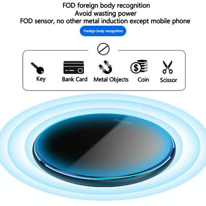 15W Round Acrylic Mirror Wireless Charger - Black Tristar Online