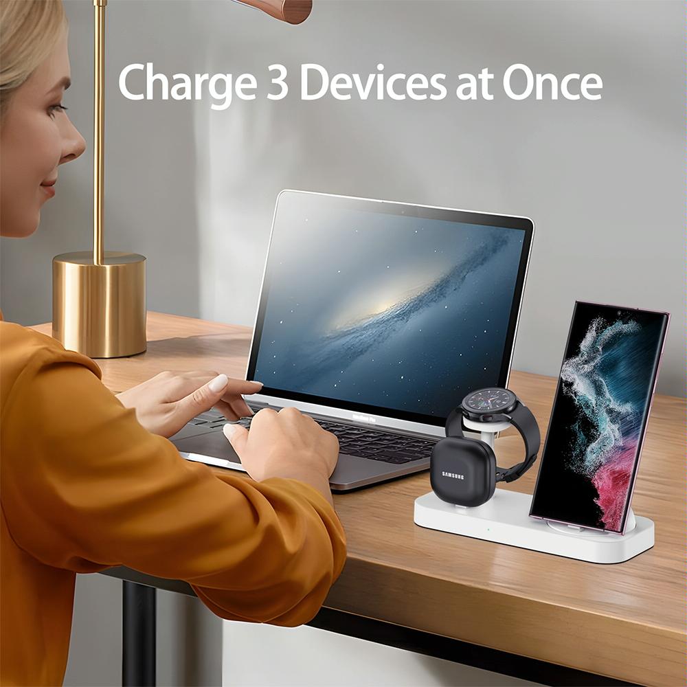 4 In 1 Type C Charging Stand For Samsung Watch And Galaxy Buds - White Tristar Online