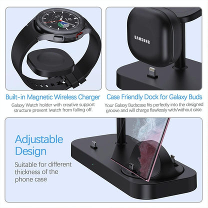 4 In 1 Type C Charging Stand For Samsung Watch And Galaxy Buds - White Tristar Online