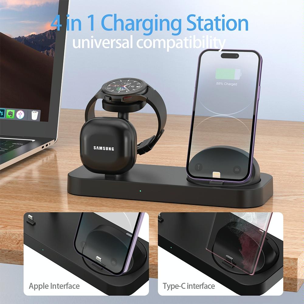 4 In 1 Type C Charging Stand For Samsung Watch And Galaxy Buds - White Tristar Online