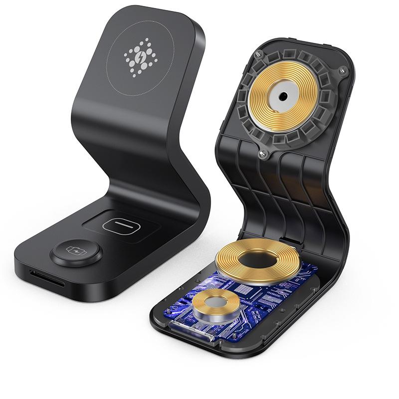 3 In 1 Magnetic Wireless Charger For Mobile Devices Black Tristar Online