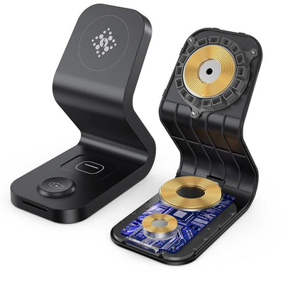3 In 1 Magnetic Wireless Charger For Mobile Devices Black Tristar Online