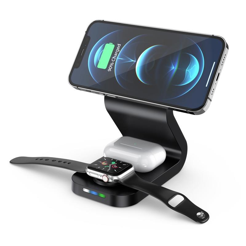 3 In 1 Magnetic Wireless Charger For Mobile Devices Black Tristar Online