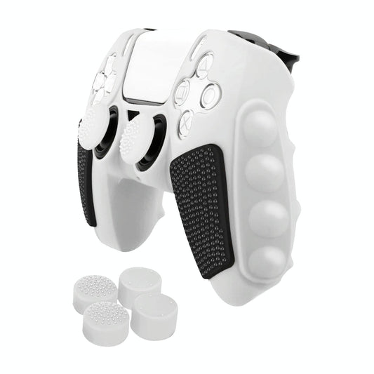 Silicone Gamepad Protective Case for Sony Ps5 with Splicing Design and Rocker Caps - Black White Tristar Online