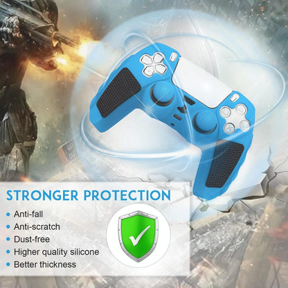 Silicone Gamepad Protective Case for Sony Ps5 with Splicing Design and Rocker Caps - Black White Tristar Online