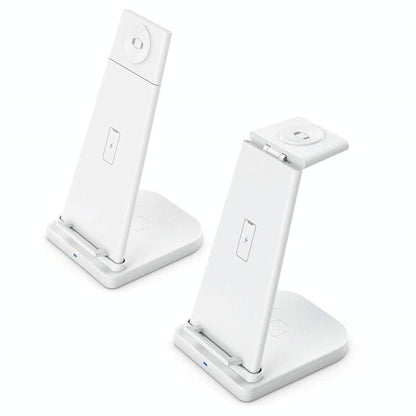 3 In 1 Portable Wireless Charger Detachable - White Tristar Online