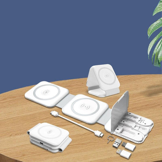 10 In 1 Magnetic Wireless Charger With Data Cable And Storage - White Tristar Online