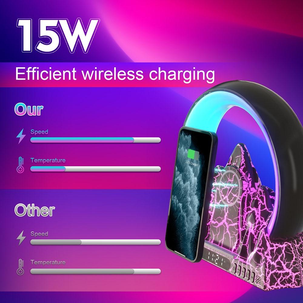 Wireless Charger With Alarm Clock & Bluetooth Speaker - Black Tristar Online