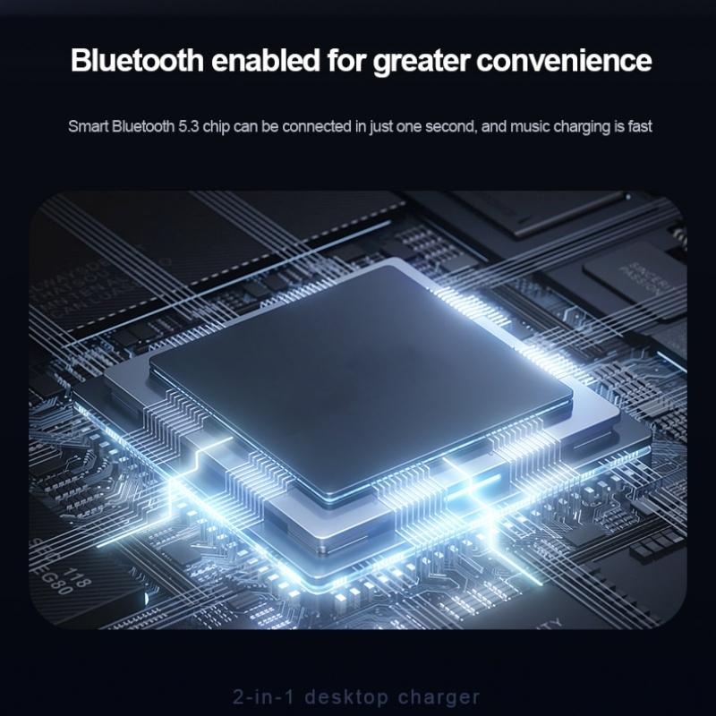 5 In 1 Magnetic Wireless Charger Stand With Clock & Speaker - Black Tristar Online