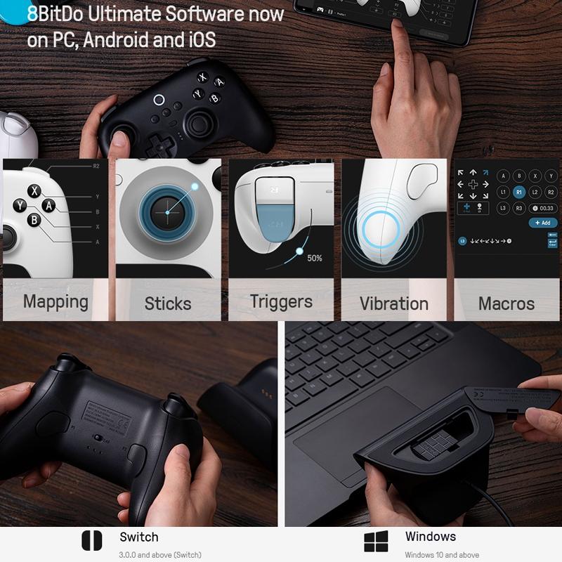 Wireless Gaming Controller for Switch / Pc - Tooth Design - White Tristar Online