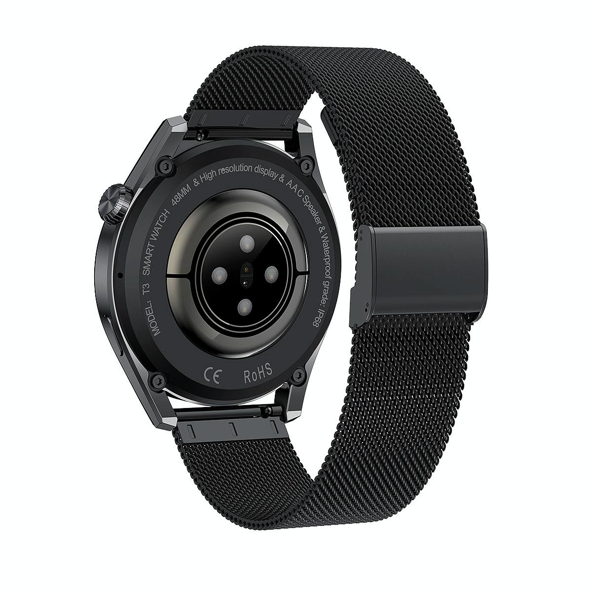 Waterproof Steel Smartwatch With Colour Screen - Ip68 - Black Tristar Online