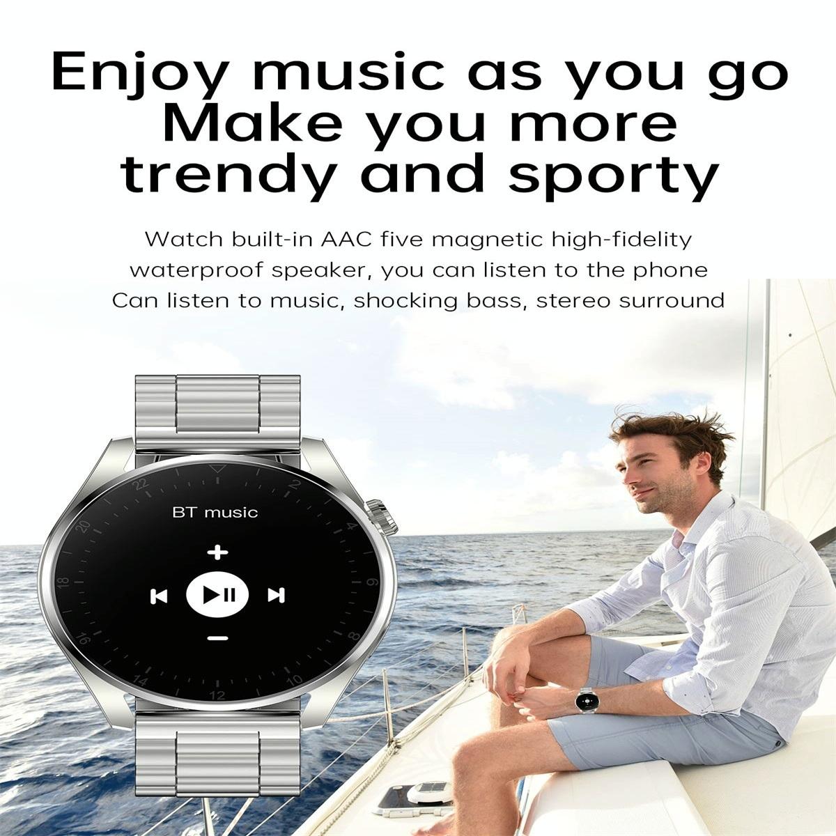 Waterproof Steel Smartwatch With Colour Screen - Ip68 - Black Tristar Online