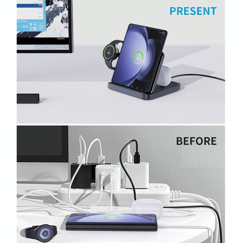 3 In 1 Wireless Charger For Samsung Galaxy Z Fold Black Tristar Online