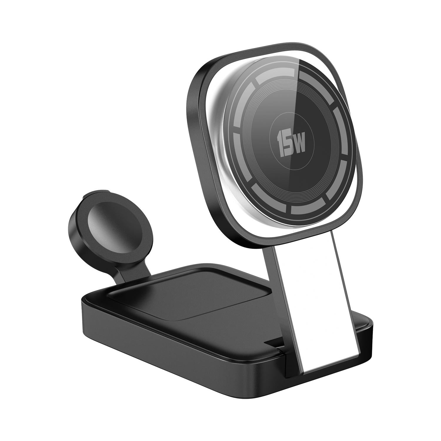 3 In 1 Magnetic Wireless Charger With Led Light - Black Tristar Online