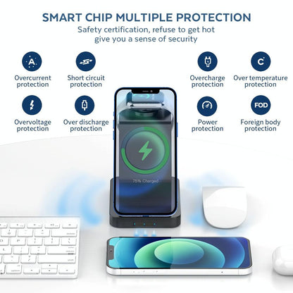 3 In 1 Magnetic Wireless Charger For Iphone Iwatch Airpods - White Tristar Online