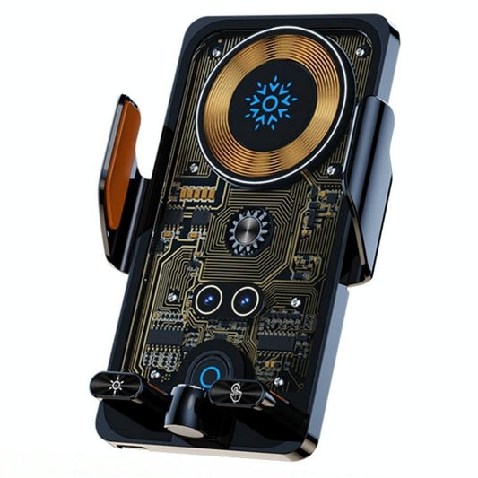 Wireless Car Charger with Infrared Sensor and Aluminum Bracket - Transparent Black Tristar Online