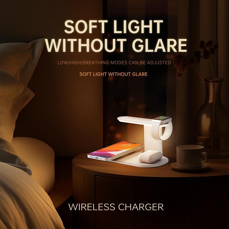 3 In 1 Wireless Charger With Night Light 15W - Black Tristar Online