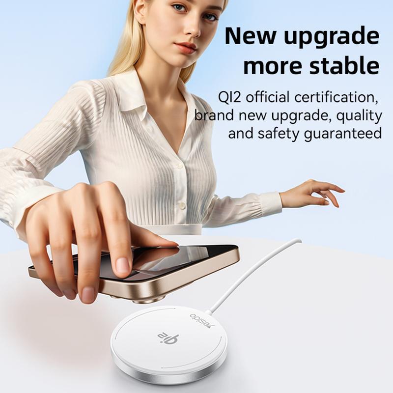 15W Magnetic Fast Wireless Charger White Tristar Online