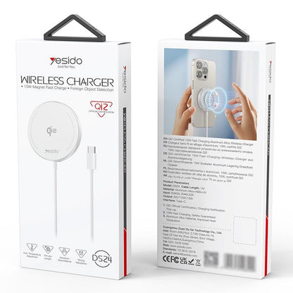 15W Magnetic Fast Wireless Charger White Tristar Online