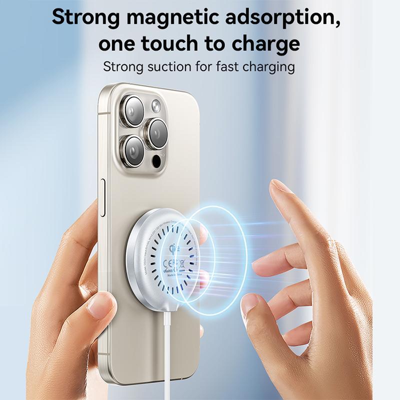 15W Magnetic Fast Wireless Charger White Tristar Online