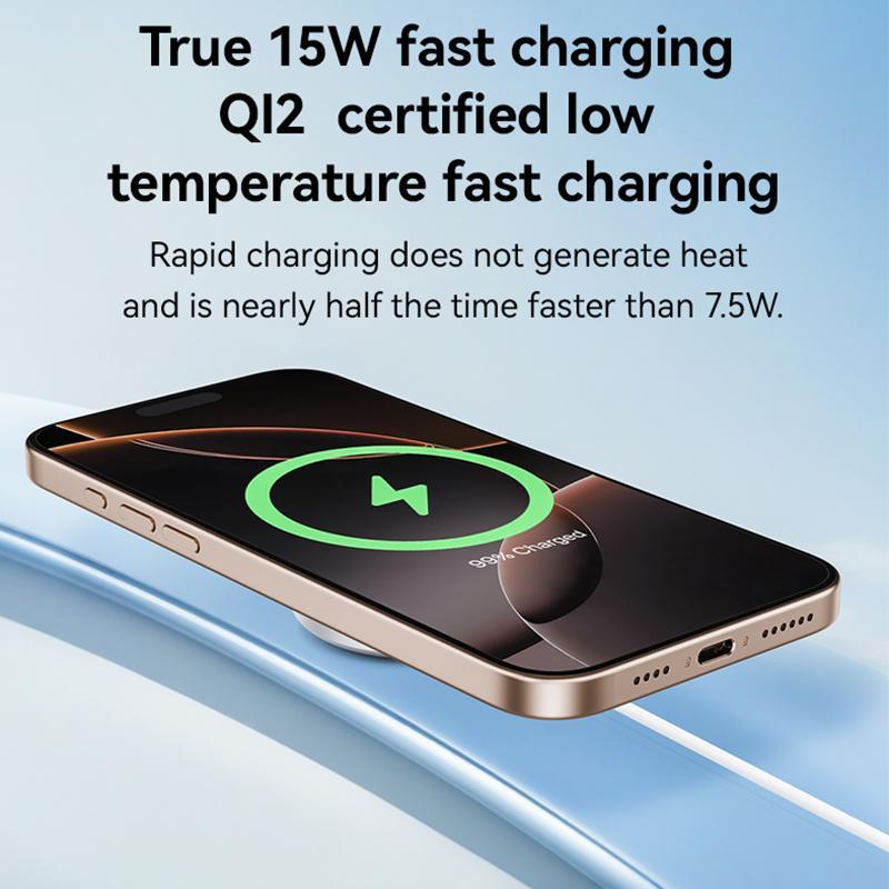 15W Magnetic Fast Wireless Charger White Tristar Online