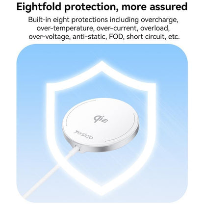 15W Magnetic Fast Wireless Charger White Tristar Online