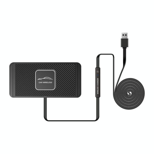 15w Car Wireless Charger with Anti-skid Mats and 1m Usb Cable - Black Tristar Online