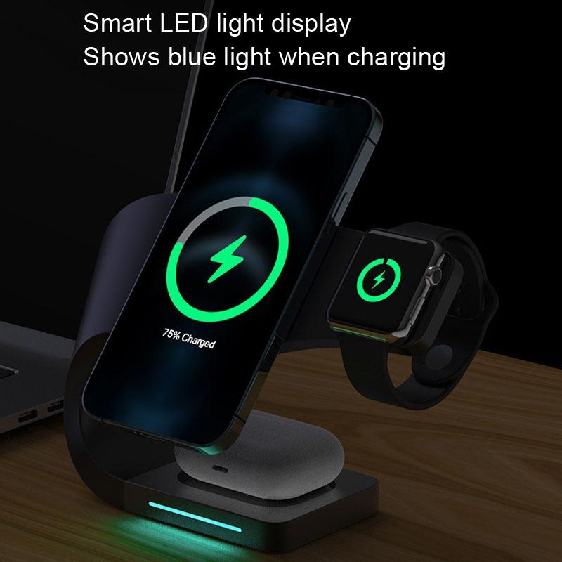 4 In 1 Wireless Charger For Phone Watch Airpods - Black Tristar Online
